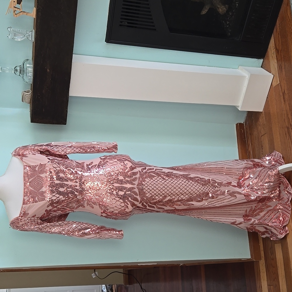 Faeriesty NWOT Pink Sequin Gown/Prom XS